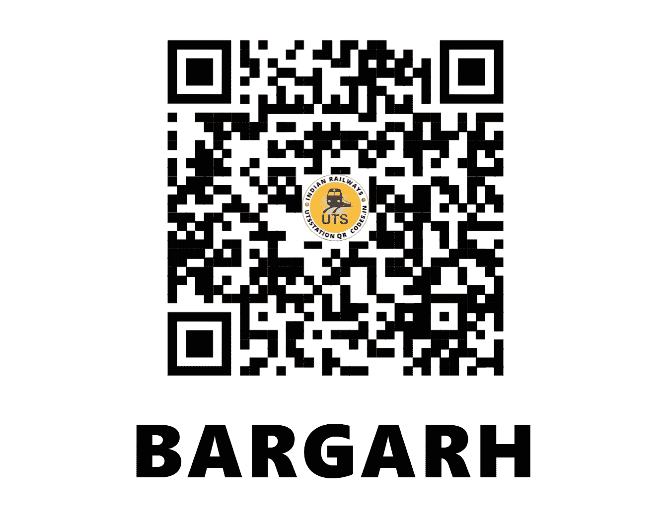UTS QR Code for BARGARH - BRG - NC (UTTAR PRADESH)